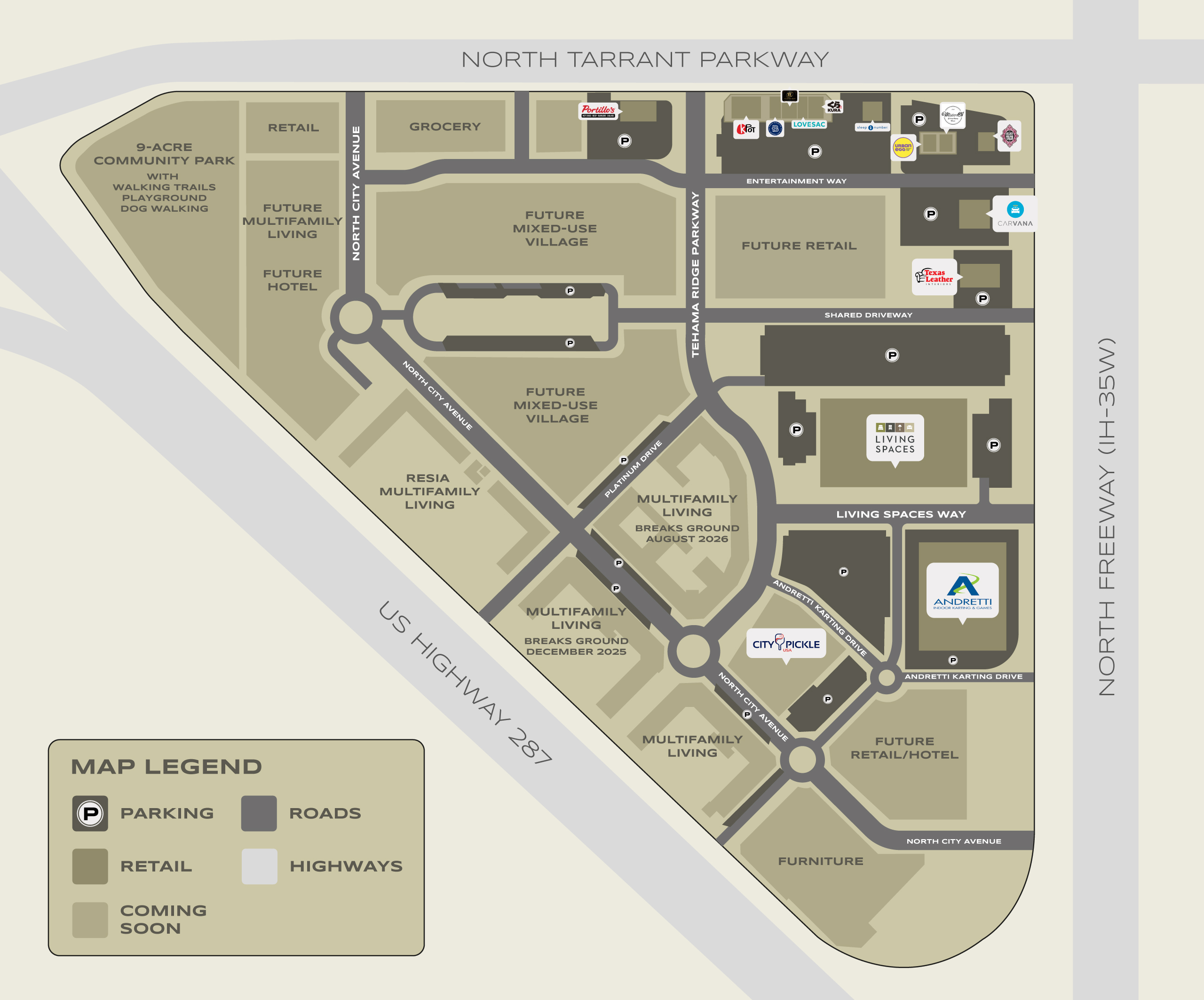 North City Shopping Center Map Alliance Texas North Fort Worth
